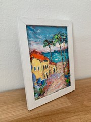 California San Diego Beach Oil Painting On Canvas Board Summer Landscape Artwork