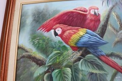 Mariel Chapot Oil of Two Macaws