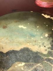ANTIQUE PAINTED TAMBOURINE Drum Cabin Woods PORTRAIT DECORATIVE INSTRUMENT Music