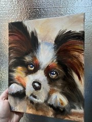 Dog Portrait, Original painting oil 8x10in, Home Gift, Wall Art Decor, Baby Gift