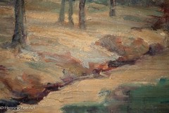 Vintage Impressionist Oil Painting Winter River Landscape Unsigned, Fine 20×24″