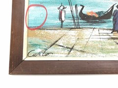 Vintage Carlo of Hollywood Original Painting of Venice 38”x 23” Framed