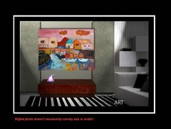 Original Art Painting on Cityscape Stretched Canvas 28″ x 22″