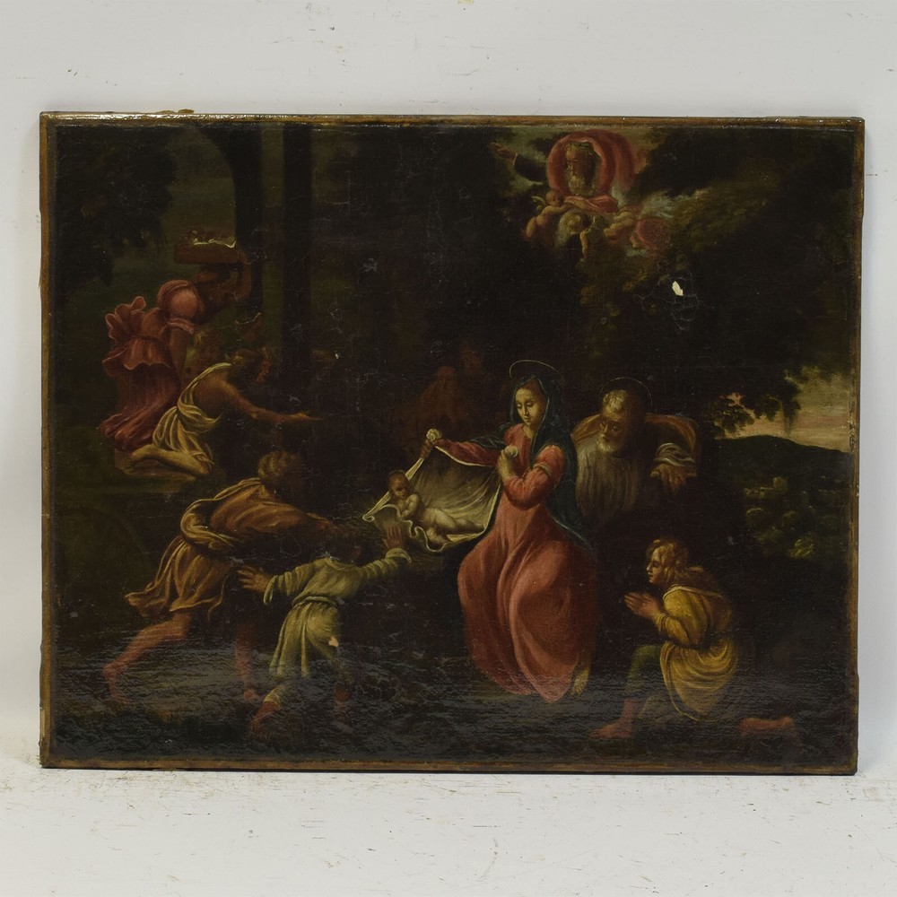 XVI / XVII century „Adoration of the shepherds“ Italian school 20,8 x 16,7 in