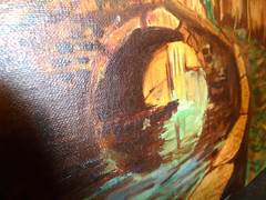 Elisee Maclet Vintage Origional Oil Painting „The Village Bridge“