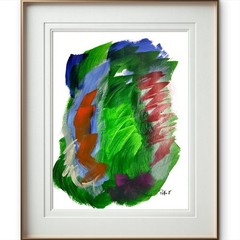 Happy Accident Original Abstract Acrylic Painting 14×11 Signed Wall Art