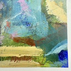 Original Abstract Art Painting on Heavy Paper Colorful Acrylic Signed 9×11.75 E