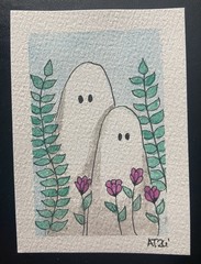 Ghost Portrait ACEO Original Watercolor And Ink 2.5×3.5
