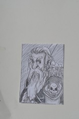 ACEO Original Pencil Drawing Viking Original Art not a print