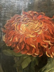 Oil Still Life Aux Flowers Art Deco Large Format 32 5/16X31 1/2in Signed
