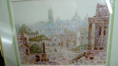ARTHUR EVAN READ, 1911-78, LARGE SIGNED FRAMED WATERCOLOR OF ROME. 1