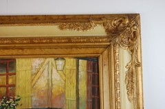 Vtg 80 Original Signed Mariel Chapot French Cafe Street Scene Oil Painting 16X20