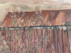 Covered Wood Bridge NH Orig. Oil Painting by Charles Chamberlain Listed Artist