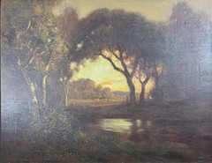 GORDON COUTTS ANTIQUE CALIFORNIA TONALIST VINTAGE LANDSCAPE EARLY OIL PAINTING
