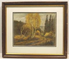 Louis Dick Original Impressionism Landscape Painting, Framed, Paper, 47cm x 40cm