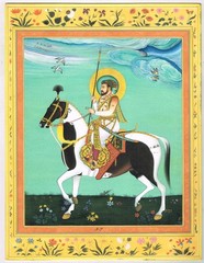 Mughal miniature painting Of Mughal Shah Jahan on Horseback Art 10X13 Inches