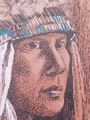 Artist Bunch Original Watercolor Indian Boy And Headdress