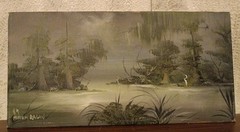 MIRIAM RAGAN BAYOUS BIRDS LOUISIANA ORIGINAL OIL ON BOARD LANDSCAPE PAINTING 87