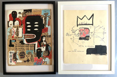 2 X Jean Michel Basquiat Original Painting Drawings Graffiti Street Art NYC F66