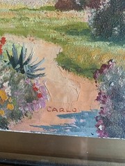 Vintage Original Oil on Canvas Painting by Carlo Ciappa (19th-20th Italy) Signed