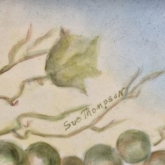 Vintage Original Still Life Oil Painting Grapes Tile Ornate Gold Frame Signed