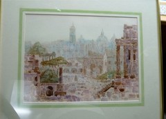 ARTHUR EVAN READ, 1911-78, LARGE SIGNED FRAMED WATERCOLOR OF ROME. 1