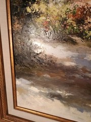 J. Morgan(Jeong) Original Landscape Painting LARGE/Heavy 46 X 46 South Korea