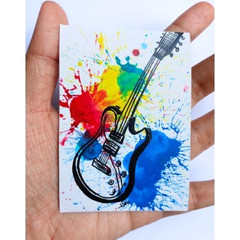 KISS BAND ACEO Original Music Instrument Rock Art Card Acrylic Hand Painting NEW