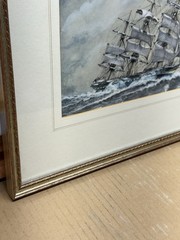 The “Sorraen” Stunning European Nautical 1948 Original Watercolor Clipper Ship ￼