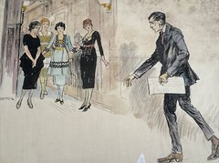 ANTIQUE ART DECO PAINTING ILLUSTRATION JOSEPH KRAEMER LISTED FAMOUS MEN & GUNS