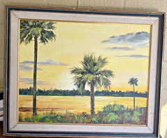 Vintage Dated 1970 FLORIDA OIL PAINTING Signed