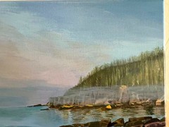 Acrylic Painting on Canvas, Michael Li, Acadia Ocean Side Morning, 16 in X 20 in