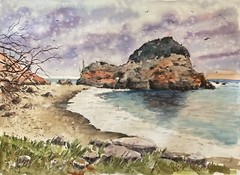Original Painting in Watercolor „Southern California Coast” 15″x 11“ NOT A PRINT