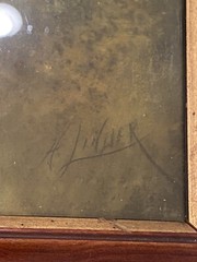 HARRY LINDER VINTAGE 1920S ORIGINAL PASTEL PERIOD FRAME ARTIST 8-1/2” x 26-1/2”