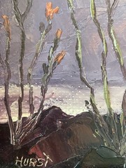Martha Hurst Vintage California AZ Plein Air Desert Sunset Landscape Painting
