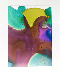 ACEO, Alcohol Ink On Yupo Paper #1, 2 Out Of 4, Abstract Style Art