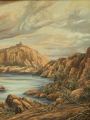 Marie Onti Vintage Plein Air Lake Powell Cove Utah Cookie Jar Landscape Painting