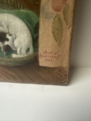 Andrei Hudiakoff Painting Wpa New York Family Mid Century Listed Famous Large