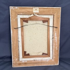 Vintage R. Rosini Oil Painting Floral 11”x16” with carved wooden frame 21.5”x18”