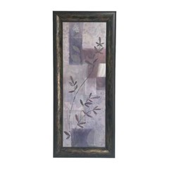 Bed Bath & Beyond Floral Leaf Framed Canvas 38″x16″ Painted Wall Art Panel