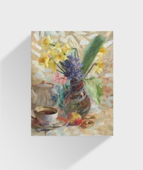 Oil painting Morning Ukrainian painter Unframed Decor original still life art