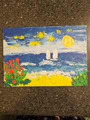 Original 3D Impasto Coastal Landscape Acrylic Painting Beautiful Gift Idea