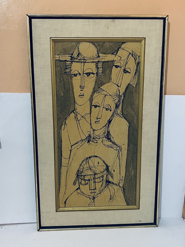 VINTAGE MOSHE KATZ (1937 ROMANIA) ORIGINAL MID CENTURY MODERN PAINTING
