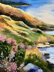 Mountain Original painting oil,18×24 in, Birthday Gift, Handmade Decor,Home Gift