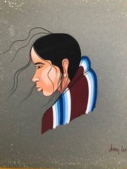 JERRY LEE HOSTEEN NEZ Navajo original gouache on paperboard 8″ x 8″