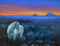 Looking Back at Sunset New Mexico original oil painting fine art
