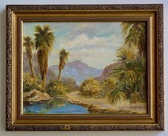 Miriam Sanberg Antique Early California Palm Desert Plein Air Landscape Painting