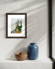 8×10 Maine Original Oil Painting Acadia Bass Harbor Lighthouse Seascape Signed