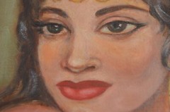 Vintage Gypsy Art Painting on Board Original Signed MCM Art by Nia Dondo