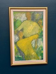 Original Swedish Oil on Canvas – “ Figure ” by Karin Tholstrup 1974 64 × 42 cm
